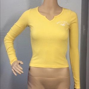 yellow holister long sleeve v neck